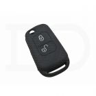 Capa silicone Mercedes, dois botões, negra