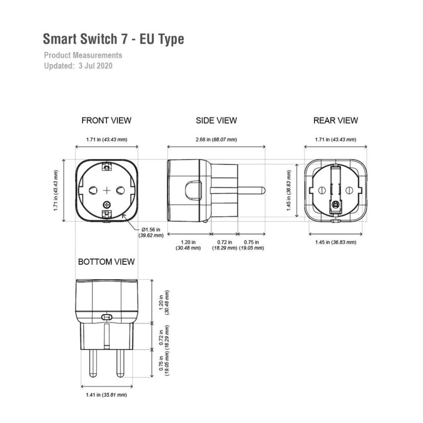 Tomada inteligente Z-Wave Aeotec Smart Switch 7 com monitorização de energia