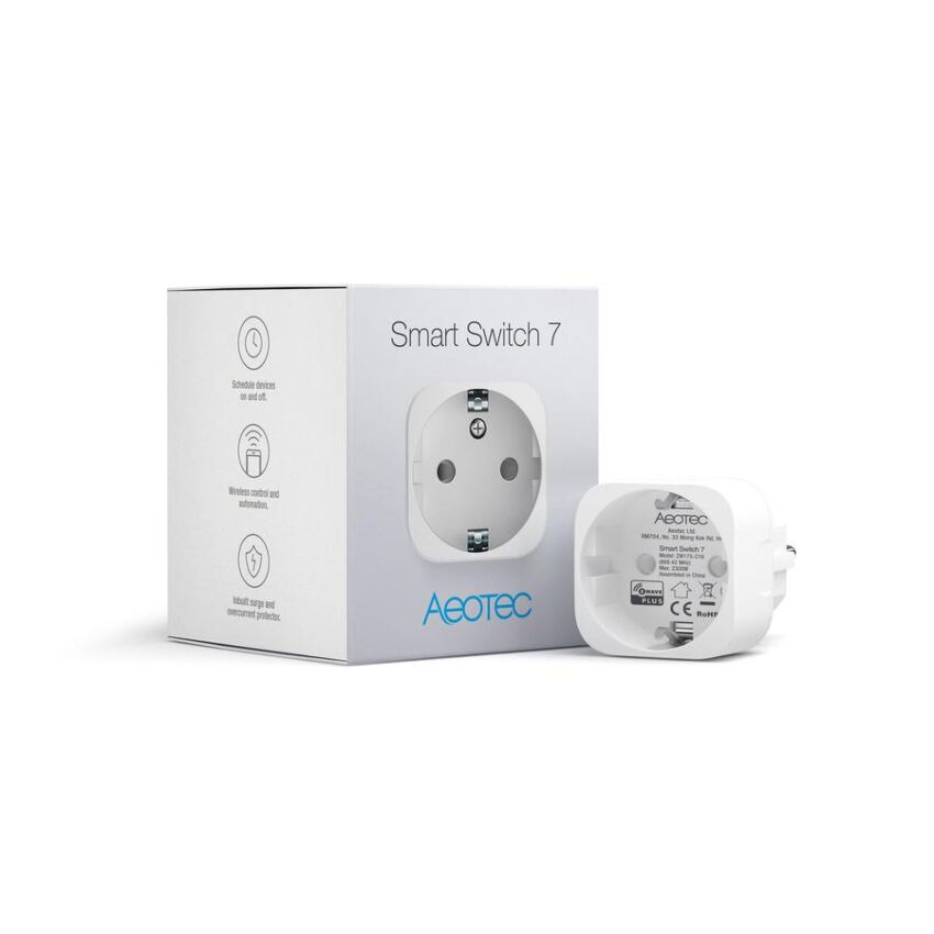 Tomada inteligente Z-Wave Aeotec Smart Switch 7 com monitorização de energia