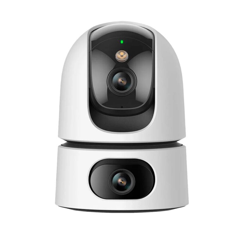White dual-lens PTZ security camera system, two lenses, smart home - Chaviarte-Sistemas de Seguran&ccedil;a, Lda.